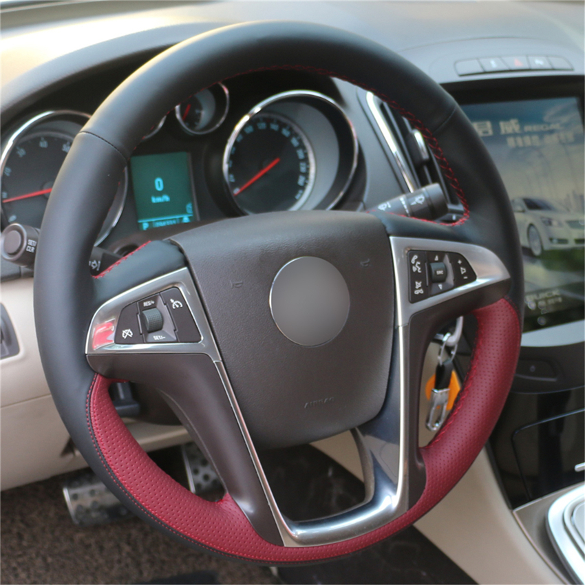 Loncky Auto Custom Fit OEM Black Genuine Leather Car Steering Wheel